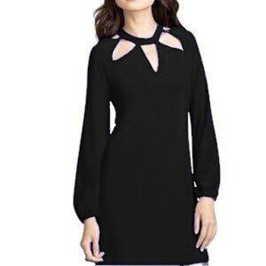 Norma Kamali Womens Size 2X Black Everlast Cut Out Long Sleeve Mini Dress